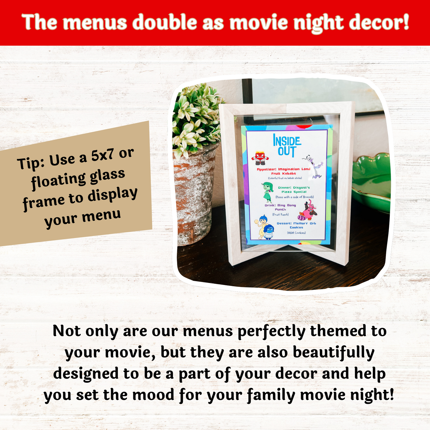 Disney Dinner and a Movie Night Menus and Movie Tickets Set of 56 Unique Disney Movies