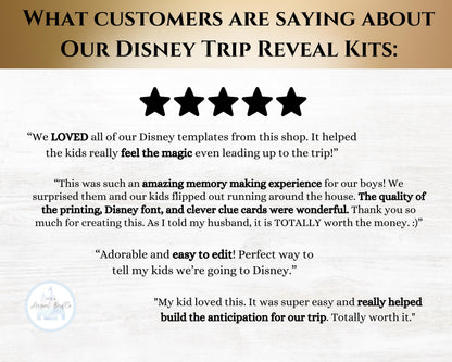 Editable Disney Princess Trip Reveal Theme Park Tickets