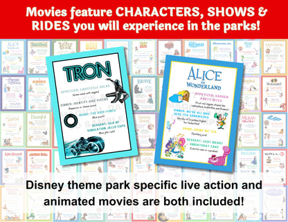 50 Disney Theme Park Dinner and a Movie Night Menus