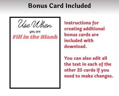 Editable College Survival Gift Card Book Gift for College Students — Instant Download