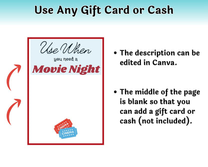Editable Just Because Gift Card Book — Instant Download