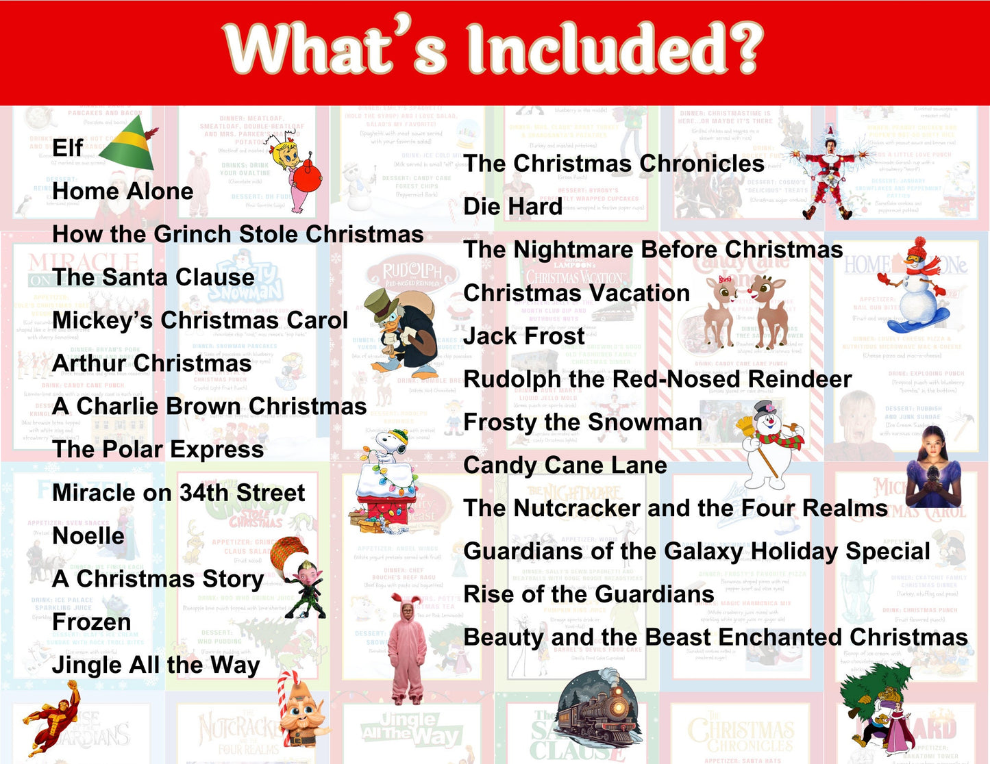 25 Christmas Dinner and a Movie Night Menus