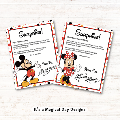 Mickey and Minnie Trip Reveal Letters