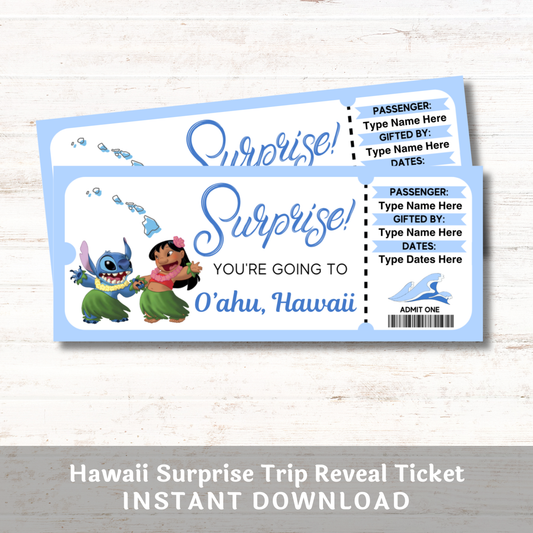 Lilo and Stitch Hawaii Trip Reveal Tickets