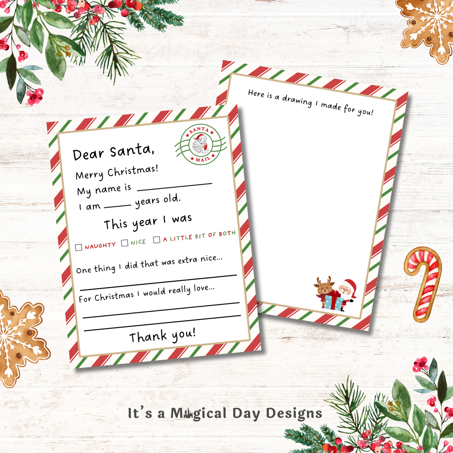 Christmas Letter to Santa Printable North Pole Letter