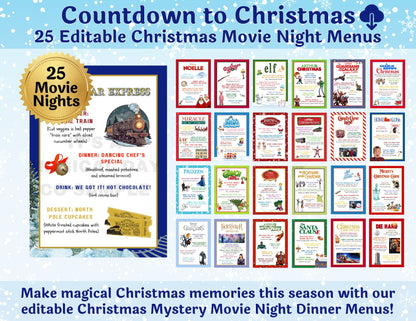 25 Christmas Dinner and a Movie Night Menus