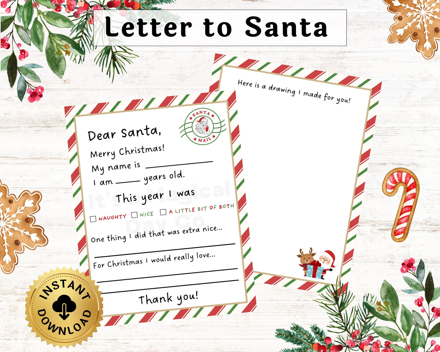 Christmas Letter to Santa Printable North Pole Letter