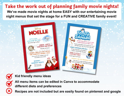25 Christmas Dinner and a Movie Night Menus