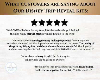 Editable Disney Trip Reveal Mickey and Minnie Theme Park Tickets