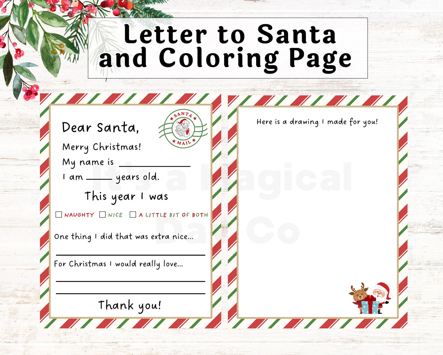 Christmas Letter to Santa Printable North Pole Letter