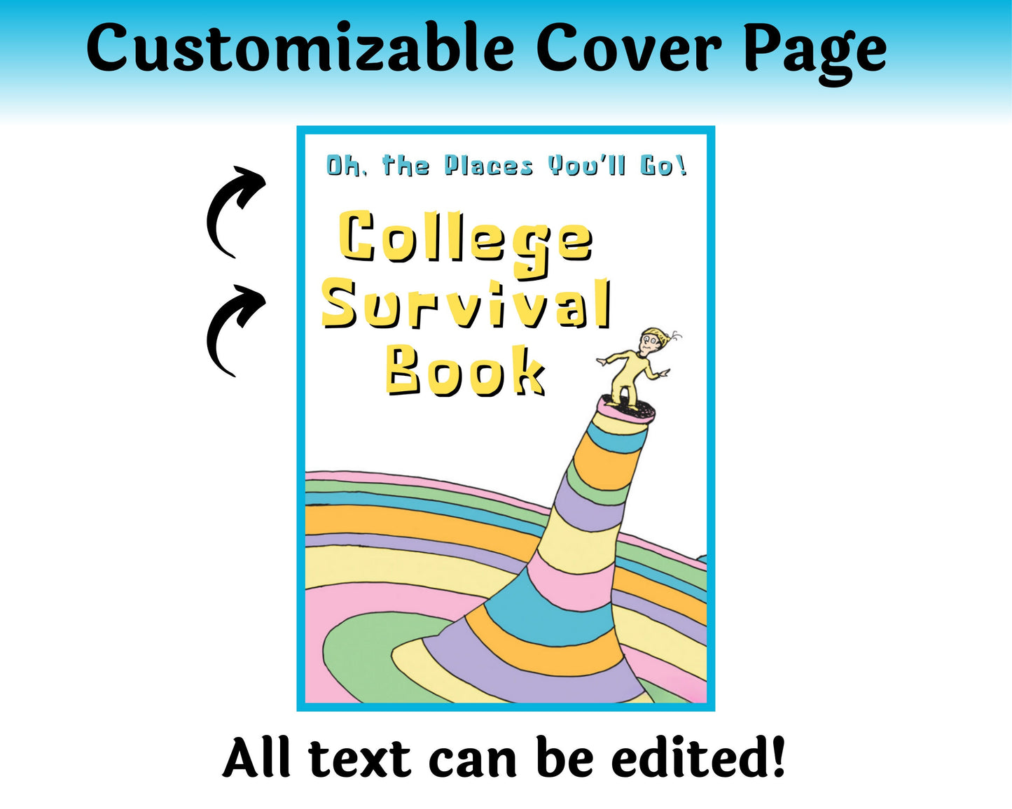 Editable College Survival Gift Card Book for Students — Instant Download