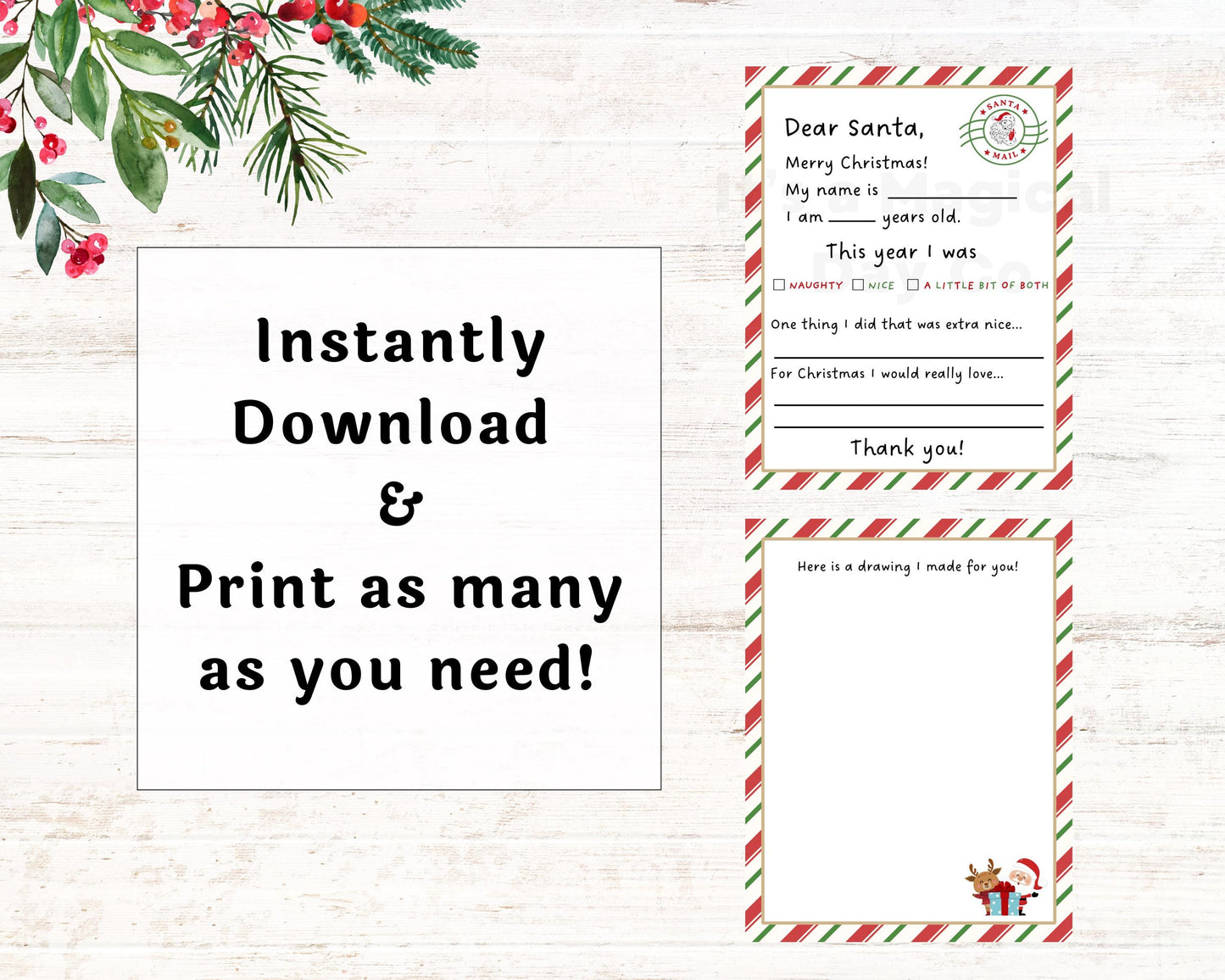 Christmas Letter to Santa Printable North Pole Letter