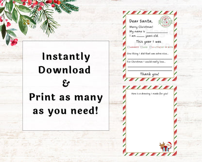 Christmas Letter to Santa Printable North Pole Letter